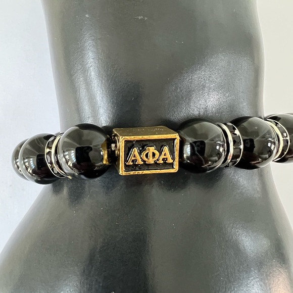 Alpha Phi Alpha Men's Beaded Elastic Bracelet - Picture 5 of 10